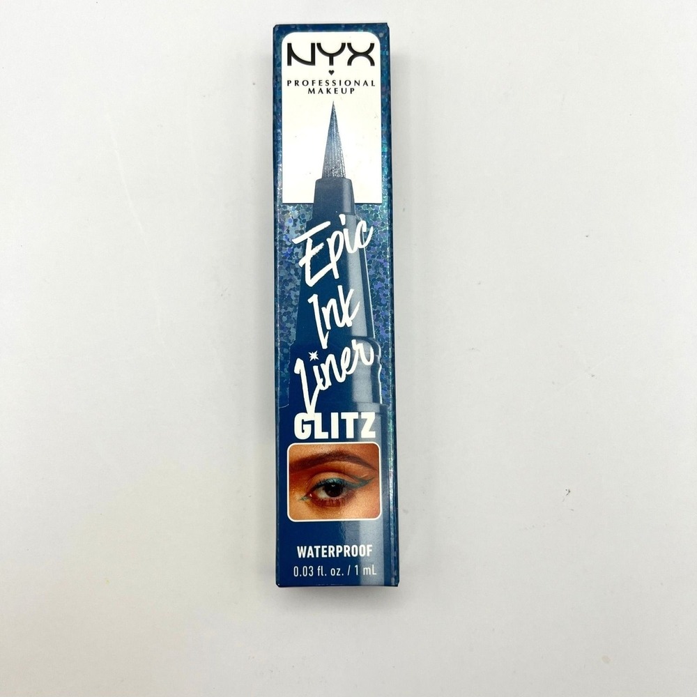 NYX Epic Ink Glitz EILG01 Tapered Twinkle Glitter Blue Waterproof Eyeliner NEW